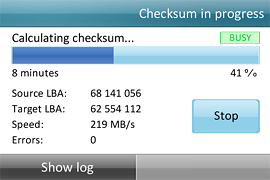 Checksum calculation in progress