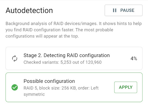 RAID autodetection